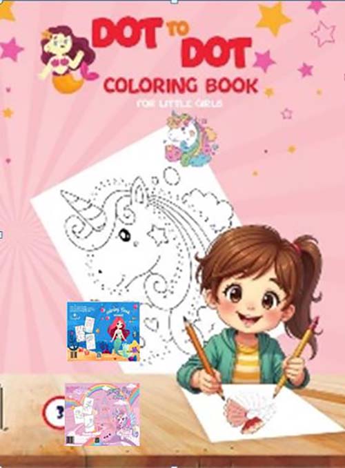 Dot to dot coloring book for girls