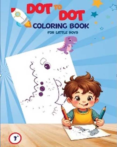 Dot to dot coloring book for boys